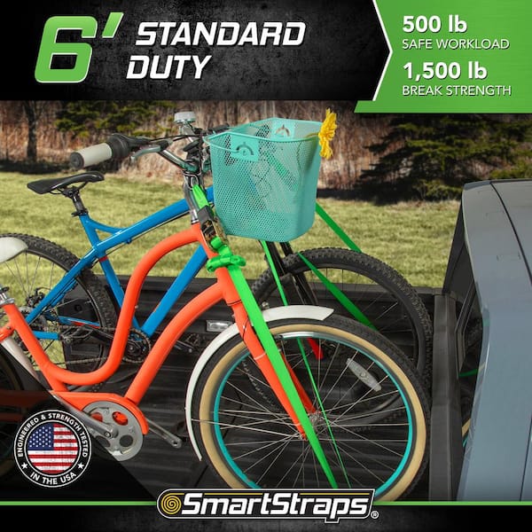 6 ft. x 1 in. Green Padded Ratchet Tie Down Straps with 500 lb. Safe Work Load - 2 pack
