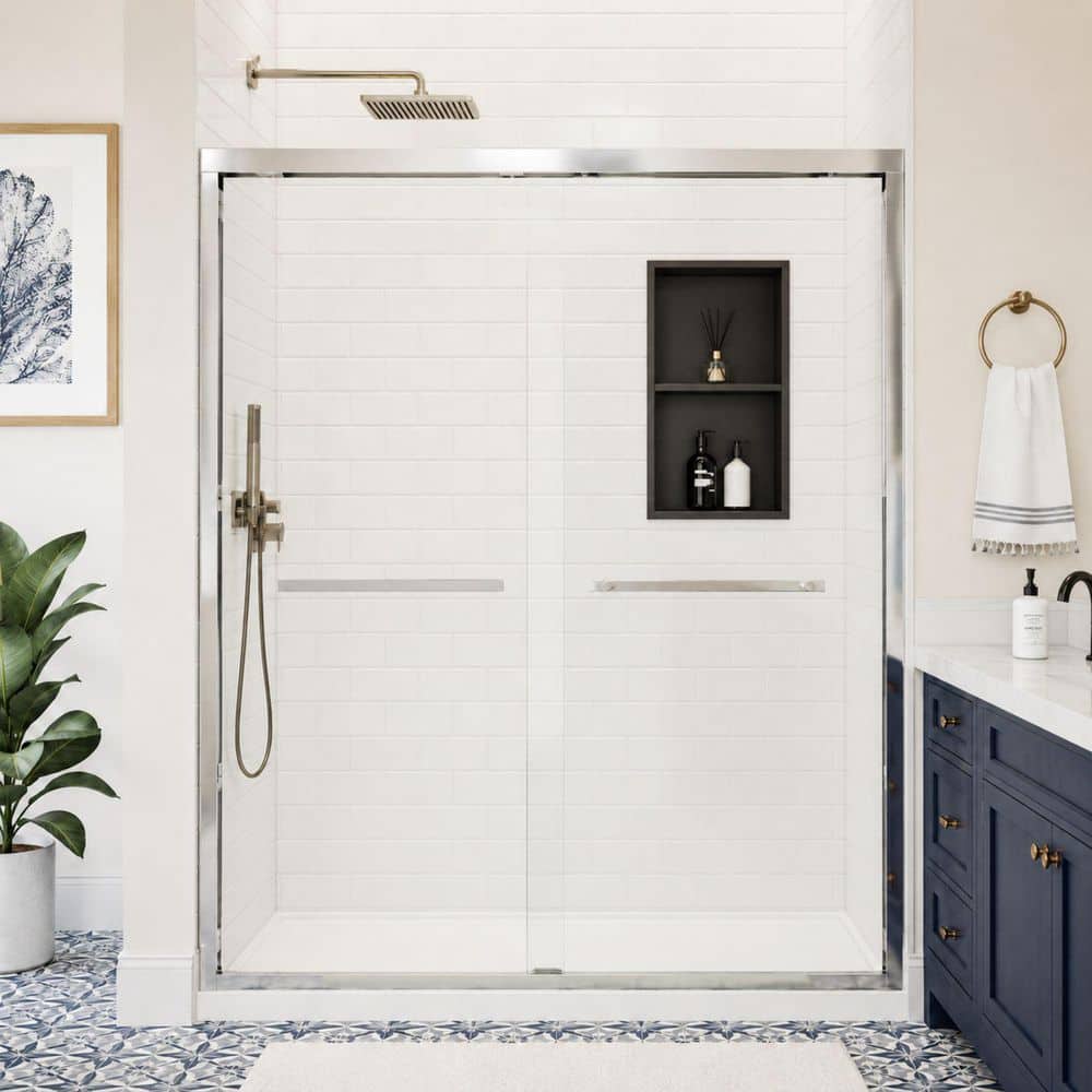 Yuaris 44 in. - 48 in. W x 72 in. H Double Sliding Framed Shower