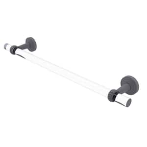 Pacific Beach 18 in. Towel Bar with Twisted Accents in Matte Gray