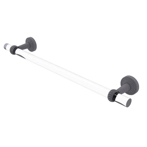 Allied Brass Pacific Beach 24 in. Towel Bar with Twisted Accents in Matte Gray