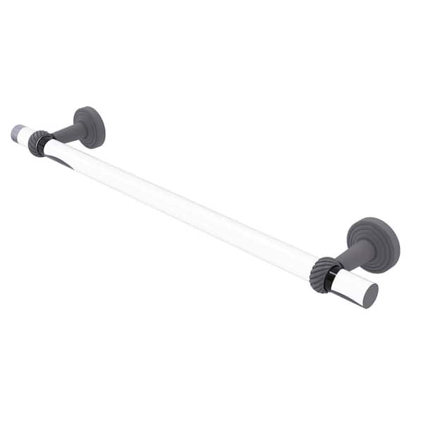 Allied Brass Pacific Beach Collection 36 in. Wall Mounted Towel Bar with Twisted Accents in Matte Gray