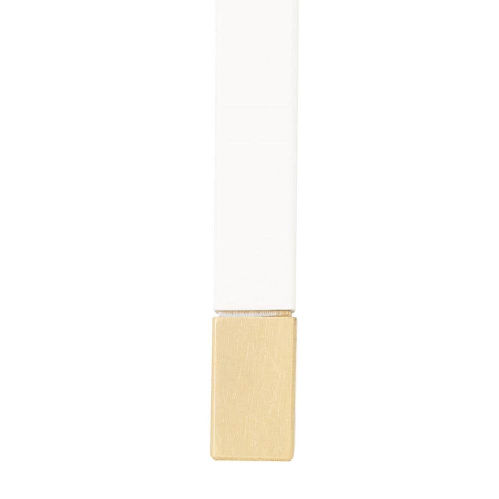 Cove Chic White/Gold Rectangular Storage Accent Table