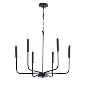 6-Light Farmhouse Chandelier Candle Style Empire Classic Ceiling Hanging Lighting