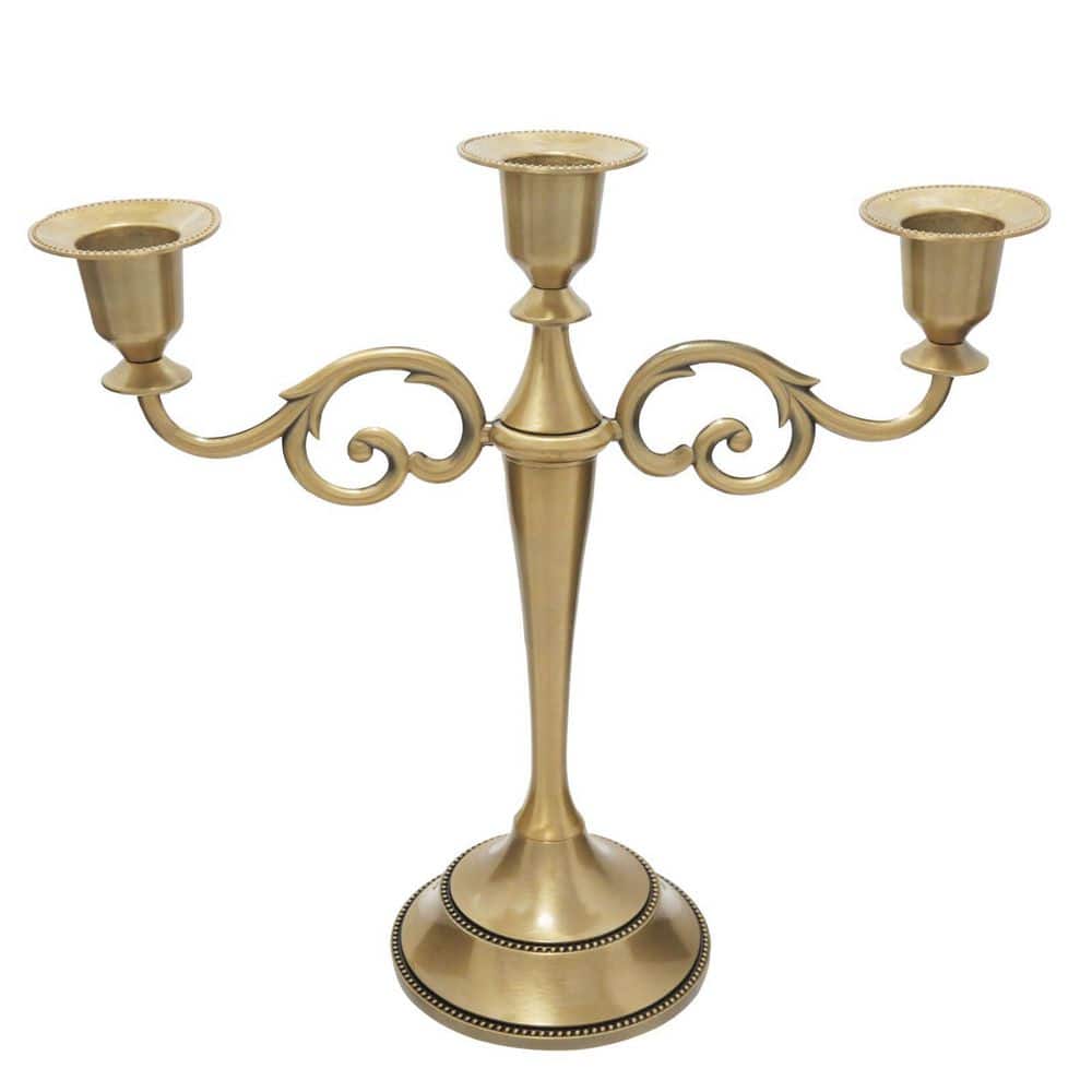 3-Armed Bronze Metal Candlestick, Central Decorative Piece, Suitable for Weddings,and Holiday Decorations price history on PriceWatchPro