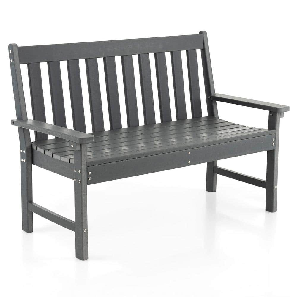 2-Person 52 Inch Plastic HDPE Outdoor Bench with Backrest and Armrests price history on PriceWatchPro