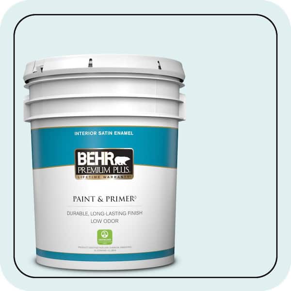 BEHR PREMIUM PLUS 5 gal. #M480-1 Helium Satin Enamel Low Odor Interior Paint & Primer
