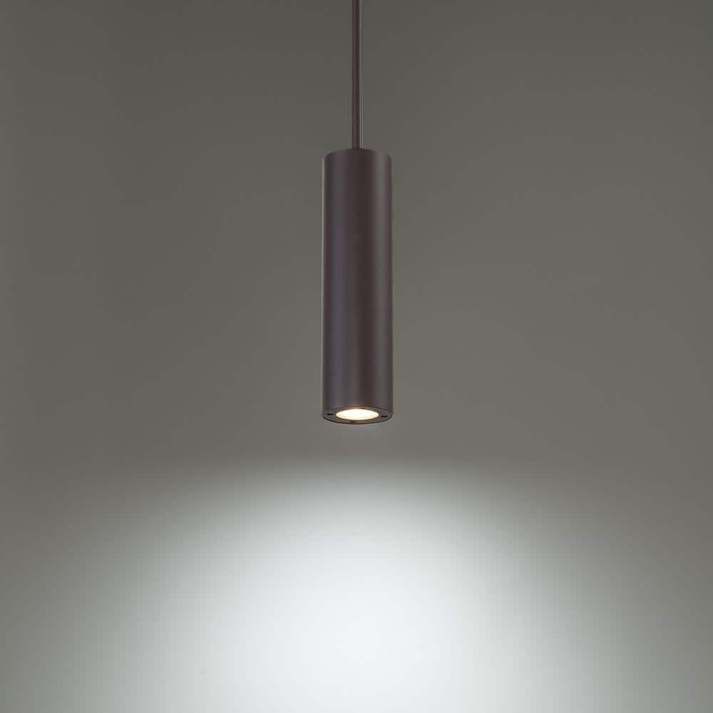 Bronze LED Indoor/Outdoor Pendant Light with Glass Shade