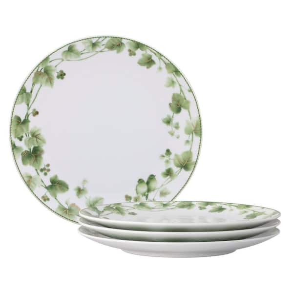 Noritake Ivy Whisper 8.25 in. Porcelain (Green) Salad Plates, Set of 4
