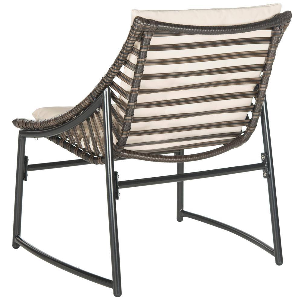 Berkane Beige and Brown Wicker 4-Piece Patio Conversation Set