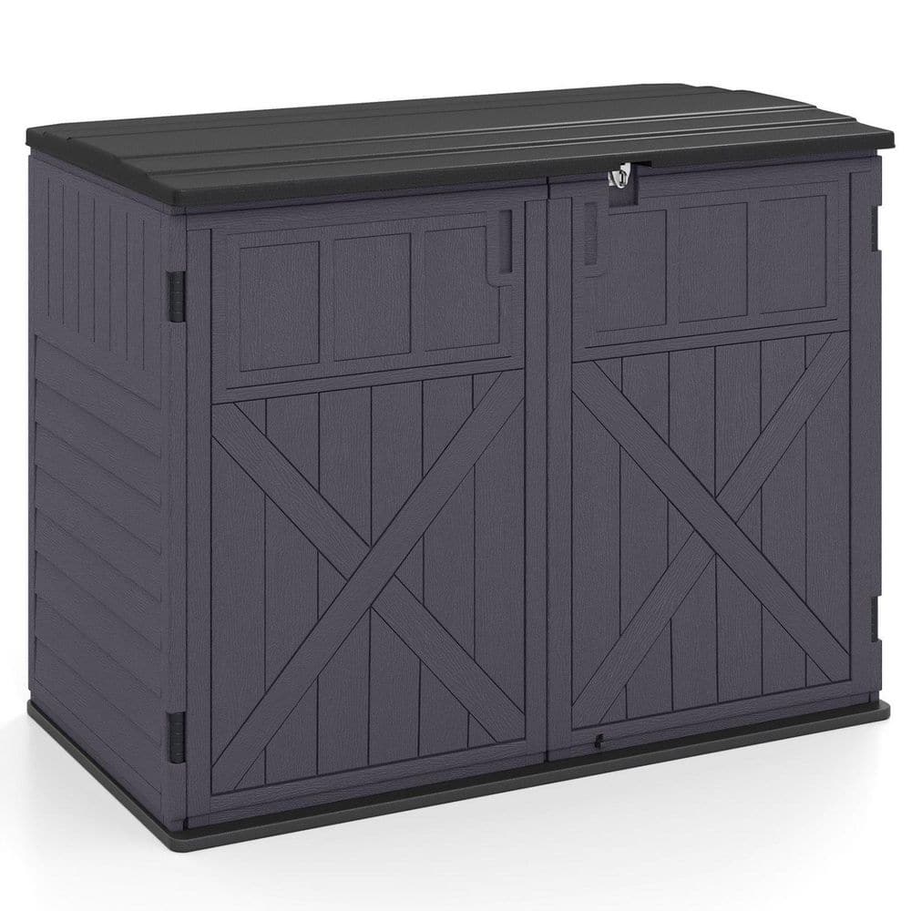 4 ft. W x 2 ft. D Resin Outdoor Storage Shed with 3-Door Lock, Adjustable Shelf & Step-on Lock (8 sq. ft.) in Brown price history on PriceWatchPro