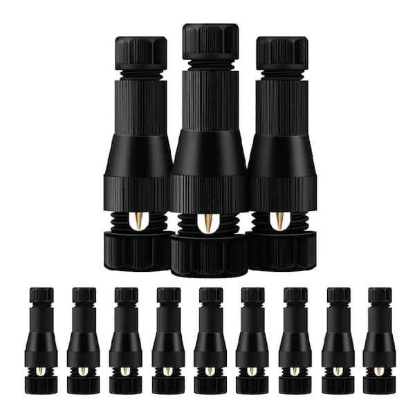 12-Piece Low Voltage Landscape Lights Wire Connectors Locknut with Nickel-Plated Copper and Corrosion-Resistant in Black