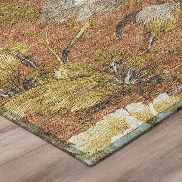 Chantille Machine Washable Indoor/Outdoor Abstract ACN3063 Rust 3 ft. x 5 ft. Area Rug