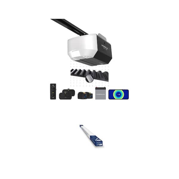 1/2 HP Smart Belt Drive Garage Door Opener with Battery Backup and 8 ft. Rail Extension Kit