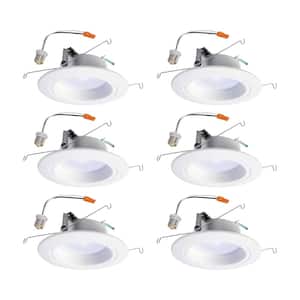 RL 5 in. and 6 in. White Integrated LED Recessed Ceiling Light Retrofit Value Pack with Dimmer 90 CRI, 3000K (6-Pack)
