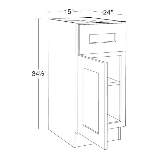 Hargrove Cinnamon Stain Plywood Shaker Assembled Base Kitchen Cabinet Soft  Close 36 in W x 24 in D x 34.5 in H