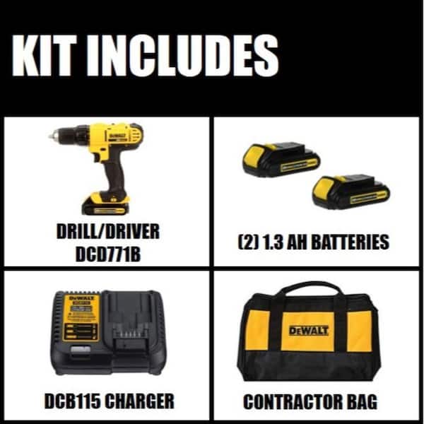 20V MAX Lithium-Ion Cordless 1/2 in. Drill/Driver and Drill Bit Set (21-Piece) with (2) 1.3Ah Batteries, Charger and Bag