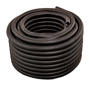 1/2 in. Dia x 100 ft. Black Flexible Corrugated Polyethylene Split Tubing and Convoluted Wire Loom