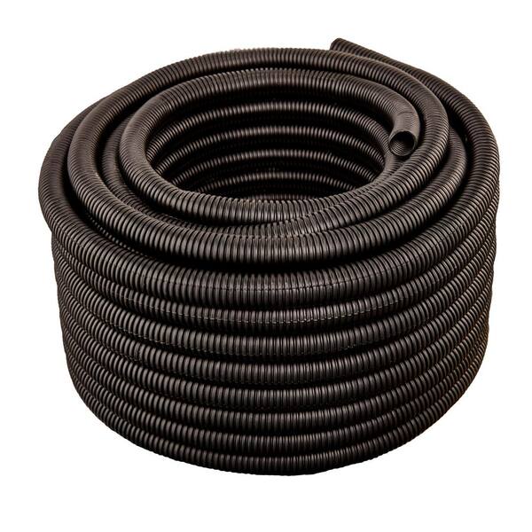 HYDROMAXX 3/4 in. Dia x 50 ft. Black Flexible Corrugated Polyethylene Split Tubing and Convoluted Wire Loom