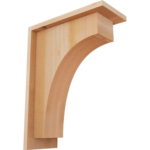 Ekena Millwork 5-1/2 in. x 12 in. x 16 in. Western Red Cedar Huntington Smooth Corbel with Backplate