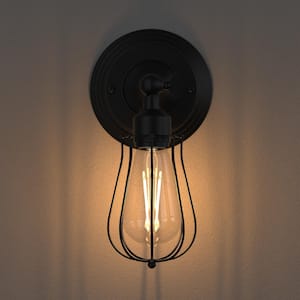 6.69 in.1-Light Retro Black Industrial Wall Light Fixture,for Bedroom Bedside Aisle Interior Decoration Wall Sconce