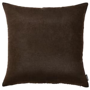 Josephine Brown Solid Color 18 in. x 18 in. Throw Pillow Cover (Set of 2)