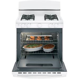 30 in. 4 Burner Freestanding Gas Range in White with Standard Cooking