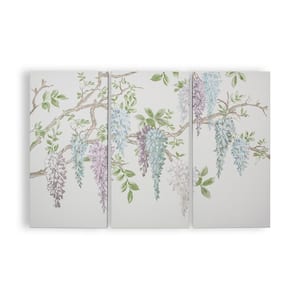 35.4 in. x 23.6 in. Wisteria Garden Printed Canvas Wall Art (Set of 3)