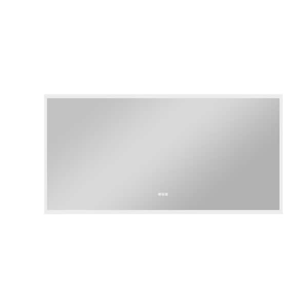 Unbranded 72 in. W x 36 in. H LED Rectangular Frameless Wall Bathroom Vanity Mirror with 3 Touch Button, Horizontal/Vertical