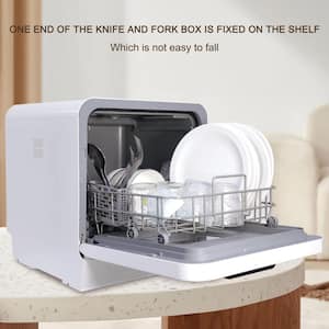 18 in. Portable Dishwasher Countertop, With Child Lock, Hot Drying, 4 Washing Programs, Leak-Proof