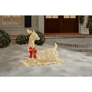 3 ft. Polar Wishes LED Lying Deer Holiday Yard Decoration