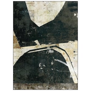 Black 8 ft. x 10 ft. Geometric Collage I Washable Abstract Art Area Rug