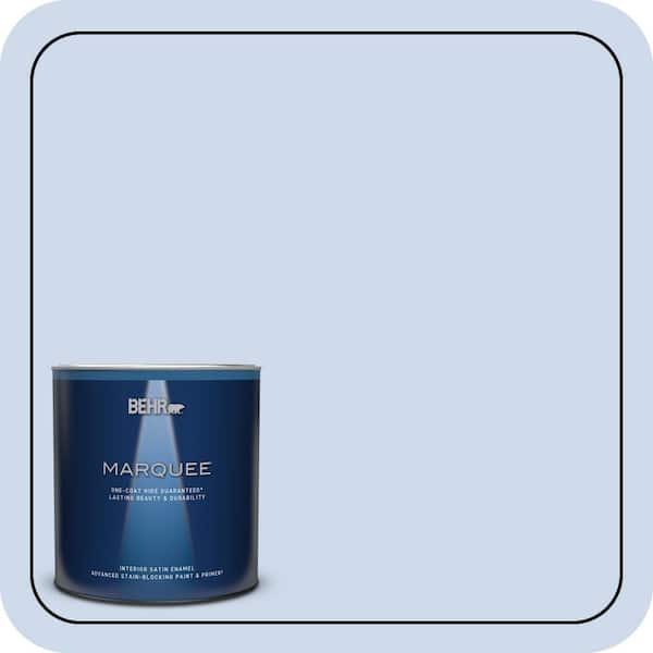 BEHR MARQUEE 1 qt. #M540-2 Angelic Blue Satin Enamel Interior Paint & Primer