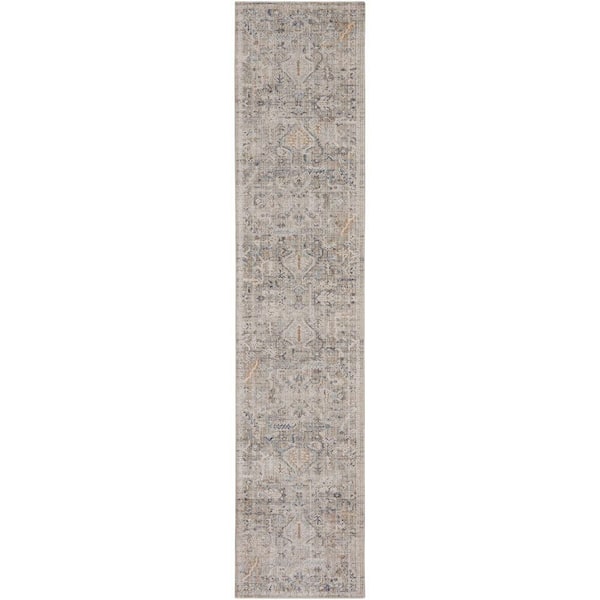 Nourison Lynx Ivory Taupe 2 ft. x 12 ft. All-over design Transitional Runner Area Rug