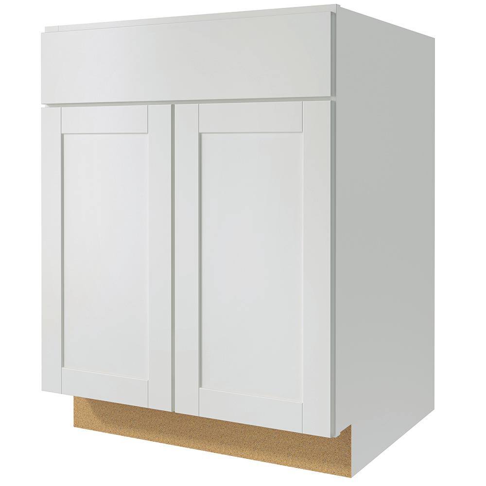 Hampton Bay Westfield Feather White Shaker Stock Assembled Base Kitchen