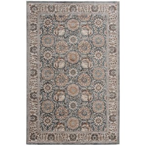 Reynell Light Blue 6 ft. x 9 ft. ft. Floral Traditional Area Rug
