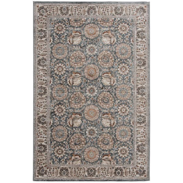 Reynell Light Blue 10 ft. x 13 ft. Floral Area Rug