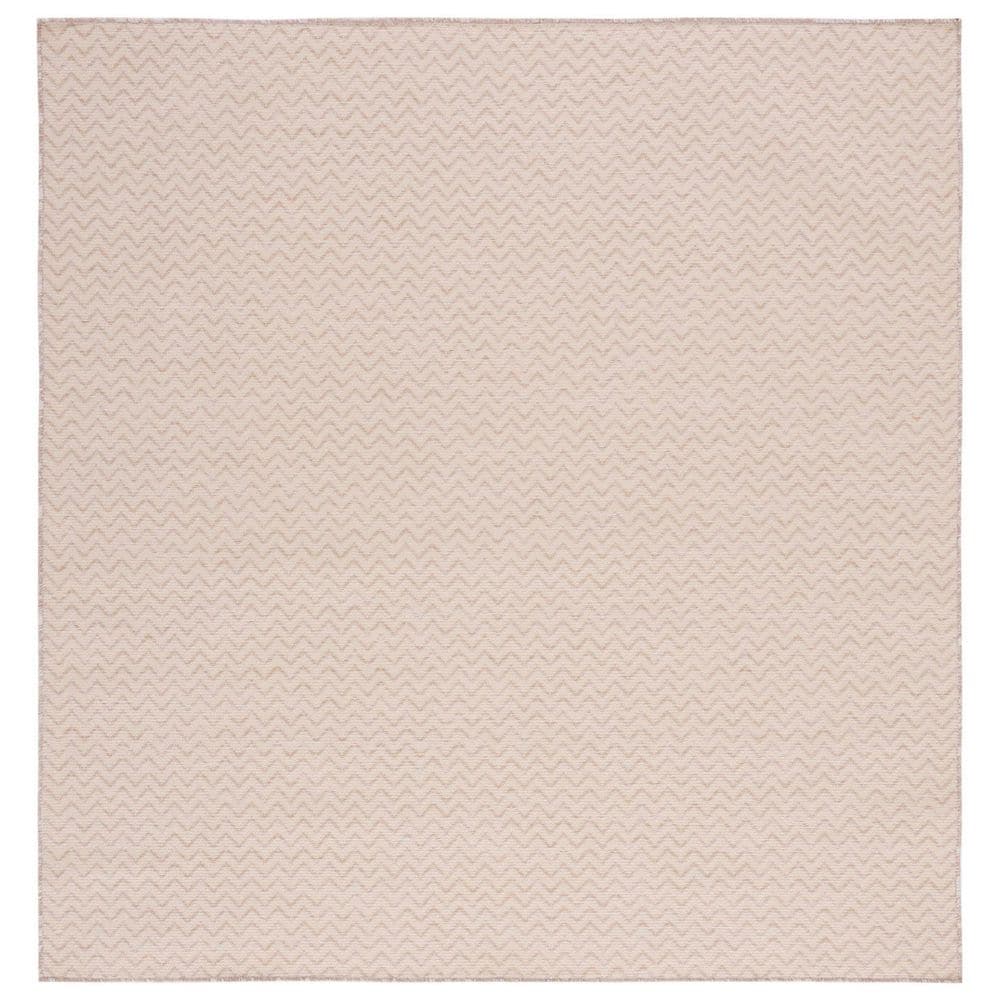 SAFAVIEH Hampton Natural 6 ft. x 6 ft. Striped Zig-Zag Indoor/Outdoor ...