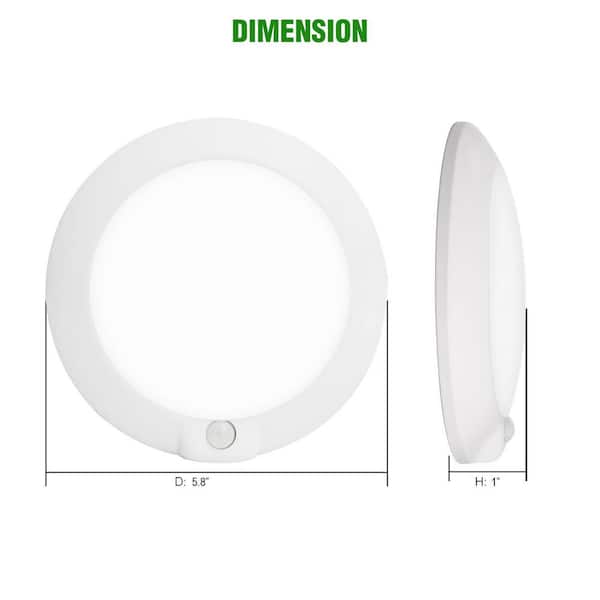 5.8 in. 5000K Dimmable LED Motion Sensor Flush Mount Ceiling Light Fixture