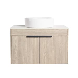 Victoria 30 in. W x 19 in. D x 23 in. H Floating Modern Design Single Sink Bath Vanity with Top and Cabinet in Wood