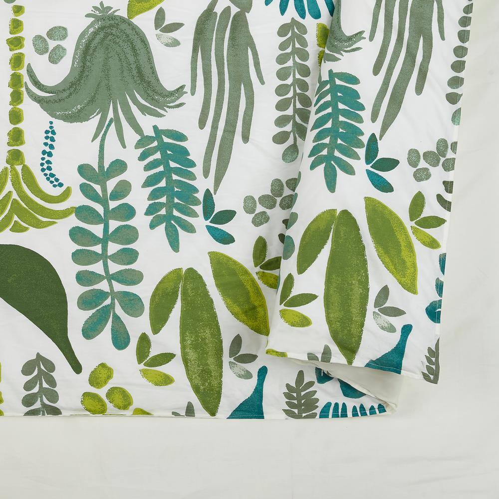 Jardin Green Botanical Cotton 3-Piece King Duvet Set