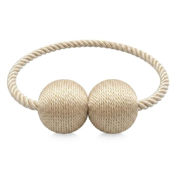 6-Pack Magnetic Curtain Tiebacks - Decorative Beige Holdbacks for Elegant Windows