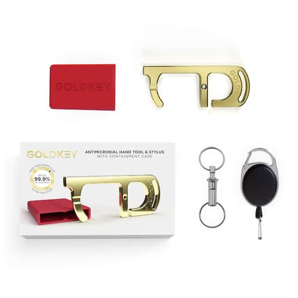 GOLDKEY Red Antimicrobial Hand Tool and Stylus With Containment Case