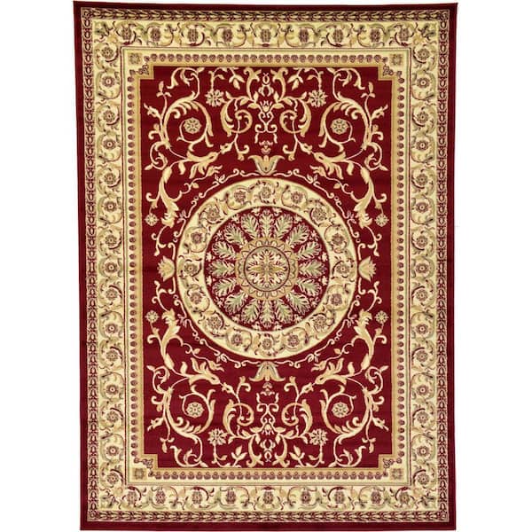 Unique Loom Versailles Napoleon Red 7' 0 x 10' 0 Area Rug