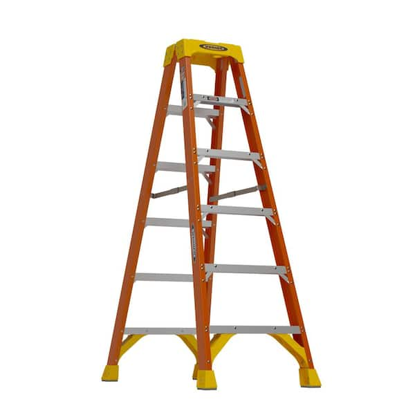 Werner 6 ft. Fiberglass Twin Step Ladder with 300 lbs. Load Capacity Type IA Duty Rating