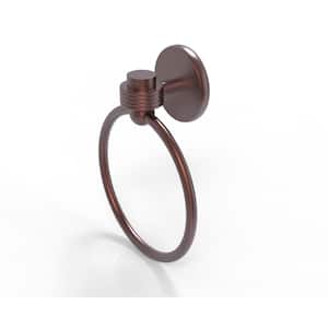 Satellite Orbit One Collection Towel Ring with Groovy Accent in Antique Copper