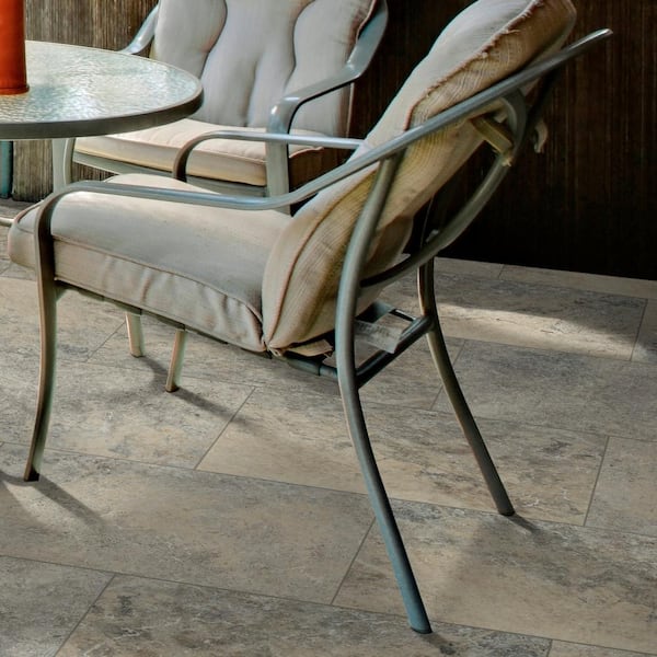 MSI Take Home Tile Sample - 6 in. x 6 in. x 1.18 in. Silver Tumbled Travertine Paver Tile (0.25 sq. ft.)