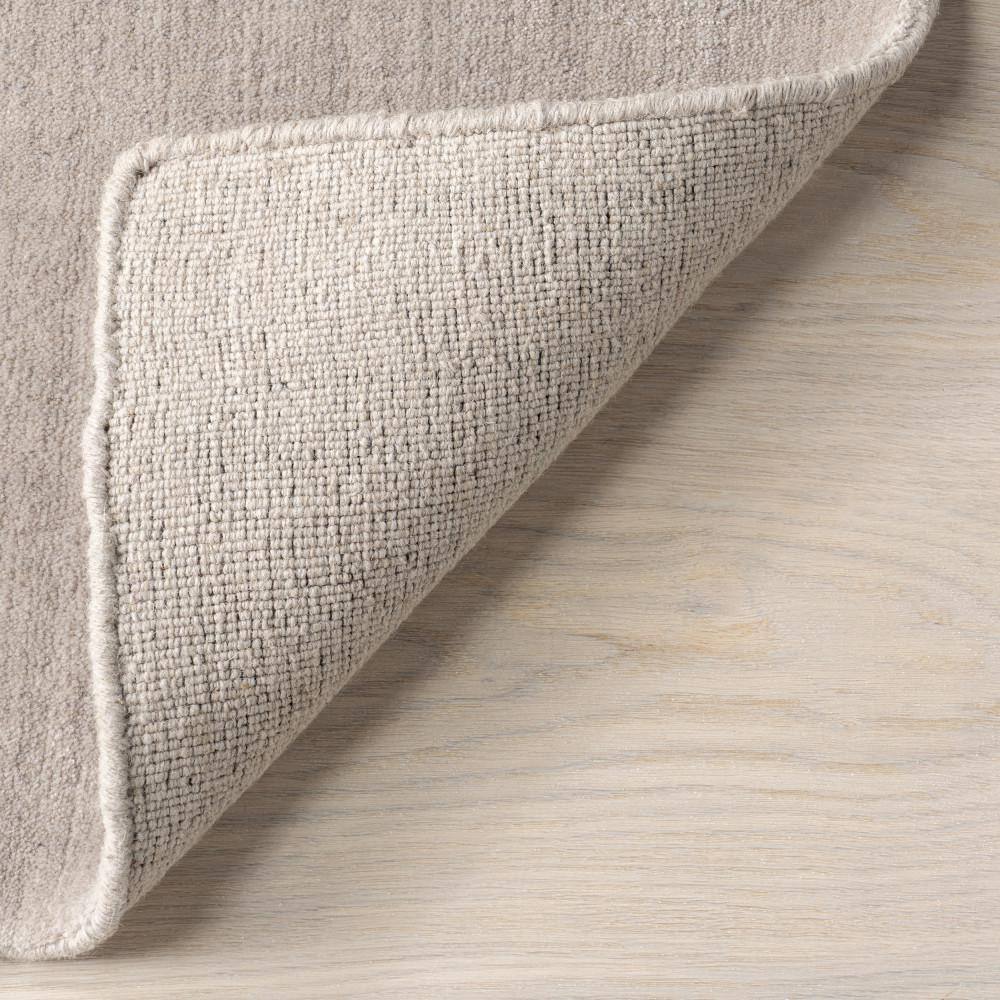Dove Grey Handmade Wool and Viscose Rectangular Rug