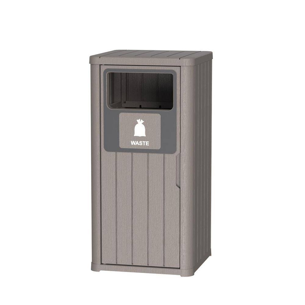 Gray 21-Gallon Waterproof Plastic All-Weather Outdoor Trash Can(16.14 in. x 16.54 in. x 35.43 in. )deck box price history on PriceWatchPro