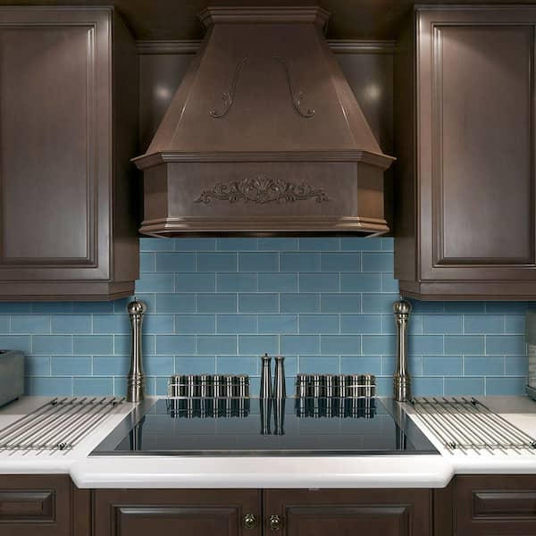 Jeffrey Court Typhoon Blue 3 in. x 18 in. Subway Gloss Porcelain Wall and Floor Tile (10.76 Sq. ft./Case)