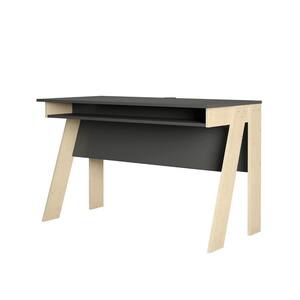 Tangent 47 in. Rectangular Charcoal Grey Wood Computer Desk with Plywood Legs